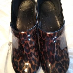 Dansko cheetah print clogs